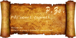 Pöpperl Zsanett névjegykártya
